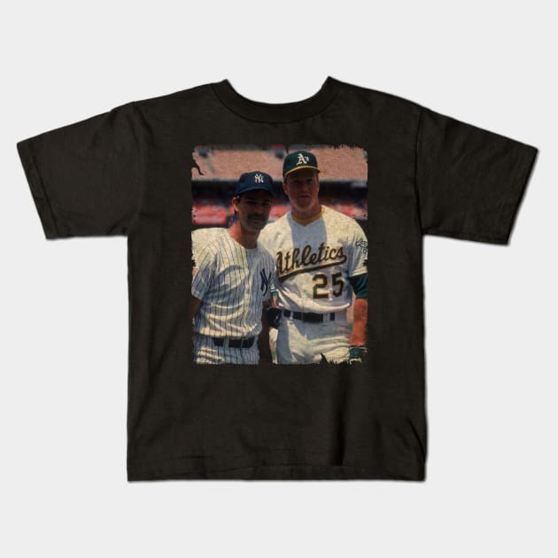 Don Mattingly (New York Yankees) and Mark McGwire (Oakland Athletics) Kids T-Shirt by PESTA PORA